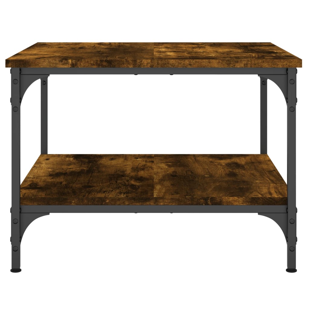 Salontafel Bewerkt Hout Kleurig 55 x 55 x 40 cm Gerookt eiken