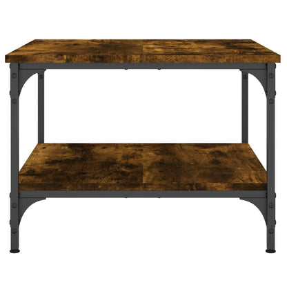 Salontafel Bewerkt Hout Kleurig 55 x 55 x 40 cm Gerookt eiken