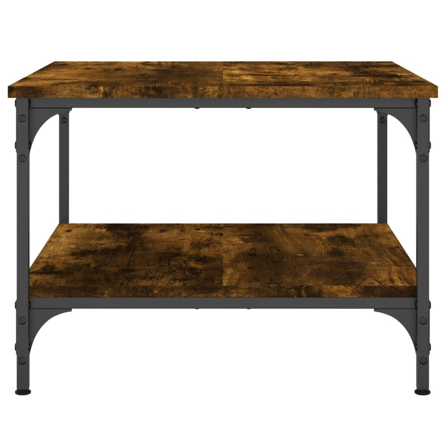 Salontafel Bewerkt Hout Kleurig 55 x 55 x 40 cm Gerookt eiken