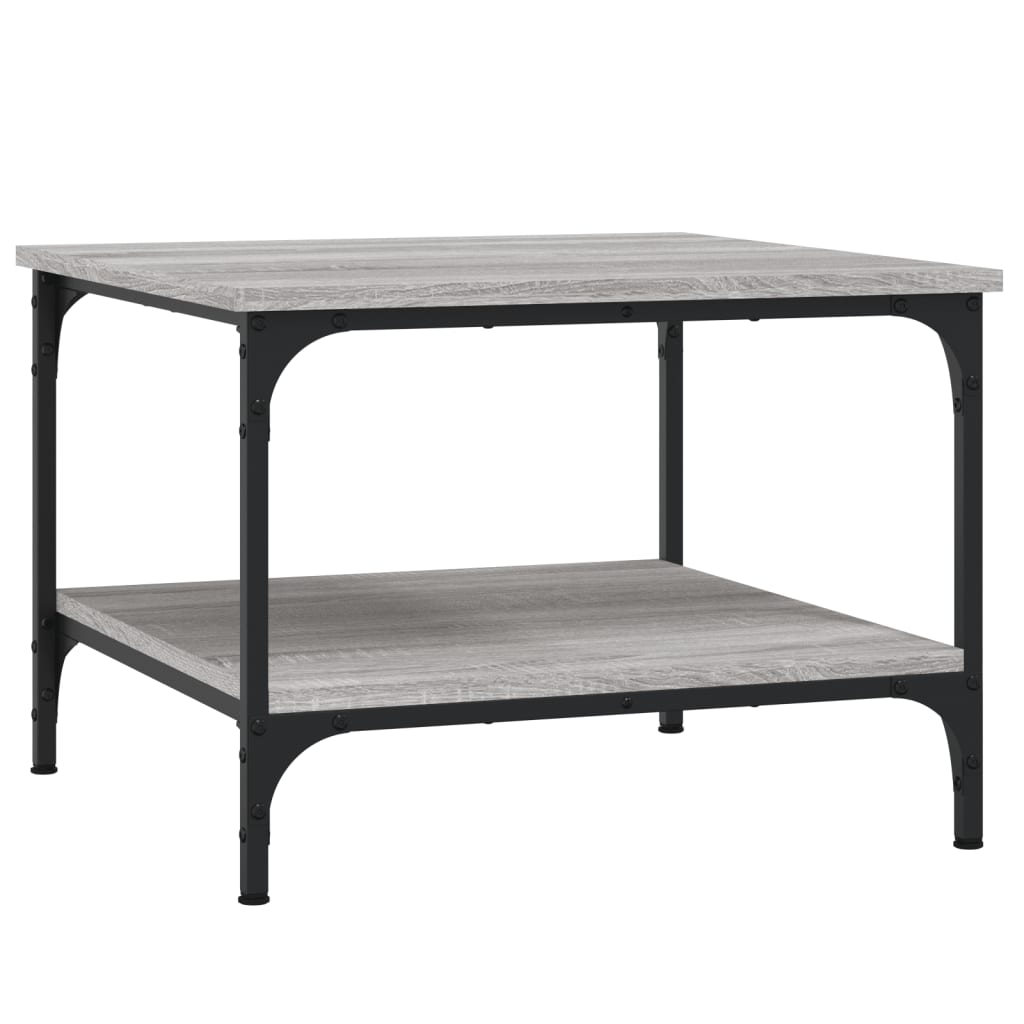Salontafel Bewerkt Hout Eikenkleurig 55 x 55 x 40 cm Grijs sonoma