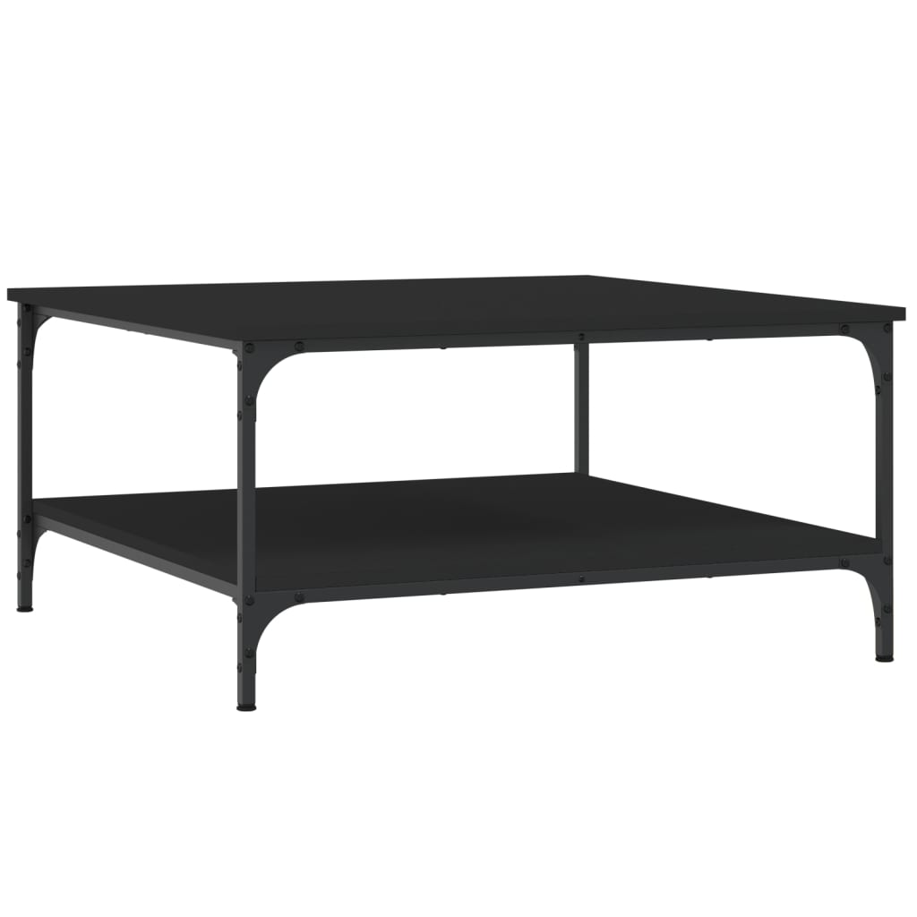 Salontafel Bewerkt Hout 80 x 80 x 40 cm Zwart