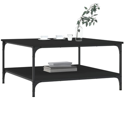 Salontafel Bewerkt Hout 80 x 80 x 40 cm Zwart