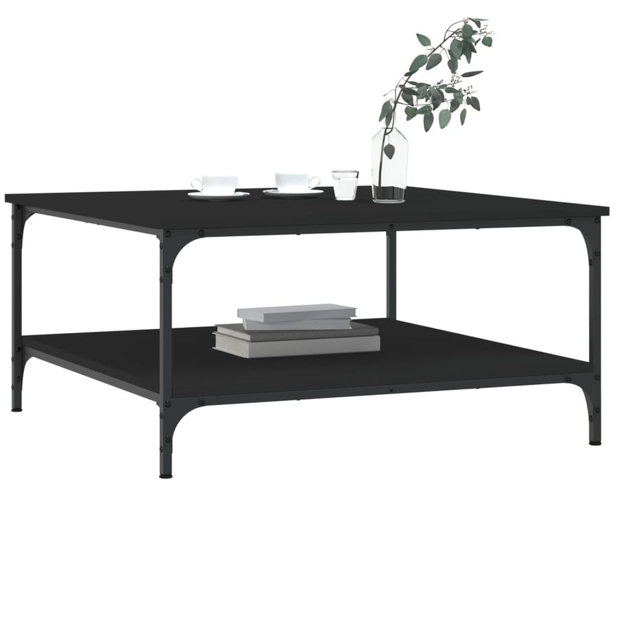 Salontafel Bewerkt Hout 80 x 80 x 40 cm Zwart