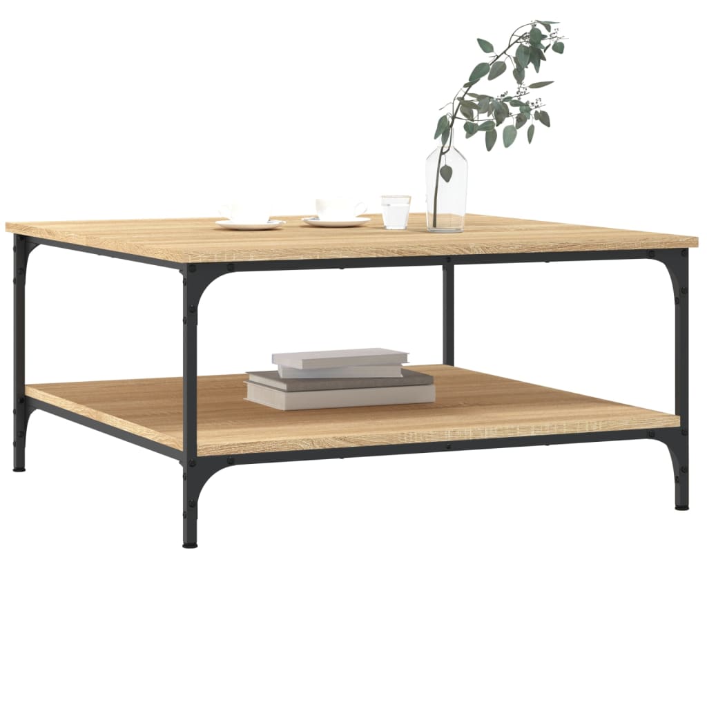 Salontafel Bewerkt Hout Kleurig 80 x 80 x 40 cm Sonoma eiken