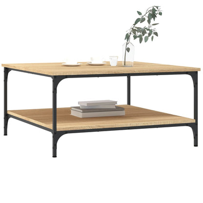 Salontafel Bewerkt Hout Kleurig 80 x 80 x 40 cm Sonoma eiken