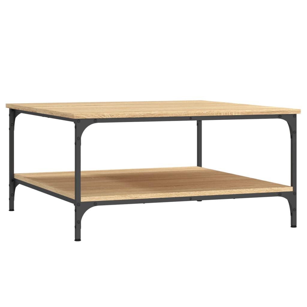 Salontafel Bewerkt Hout Kleurig 80 x 80 x 40 cm Sonoma eiken