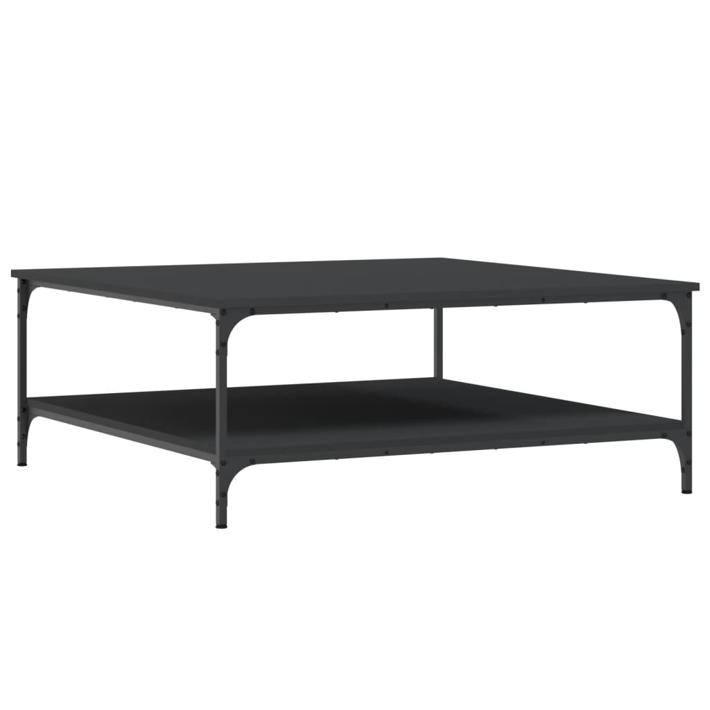 Salontafel Bewerkt Hout 100 x 100 x 40 cm Zwart