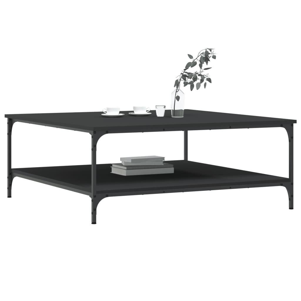 Salontafel Bewerkt Hout 100 x 100 x 40 cm Zwart