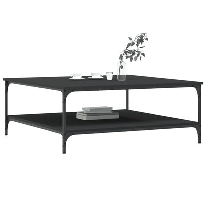 Salontafel Bewerkt Hout 100 x 100 x 40 cm Zwart