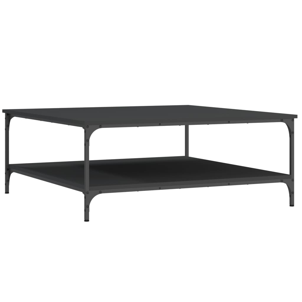 Salontafel Bewerkt Hout 100 x 100 x 40 cm Zwart