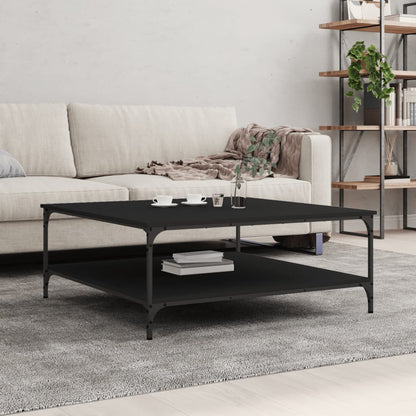 Salontafel Bewerkt Hout 100 x 100 x 40 cm Zwart