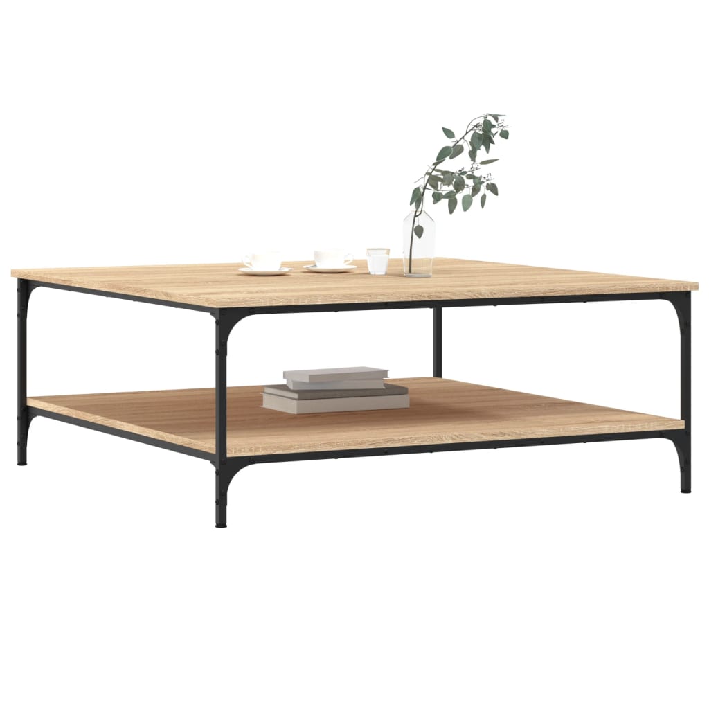 Salontafel Bewerkt Hout Kleurig 100 x 100 x 40 cm Sonoma eiken