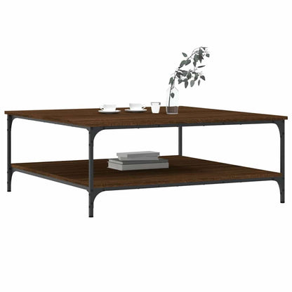 Salontafel 100x100x40 cm bewerkt hout bruin eikenkleur