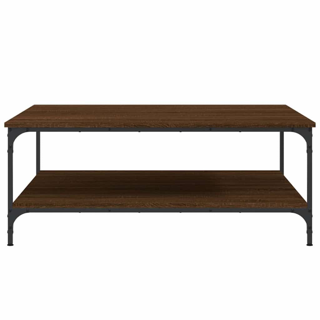 Salontafel 100x100x40 cm bewerkt hout bruin eikenkleur