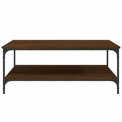 Salontafel 100x100x40 cm bewerkt hout bruin eikenkleur