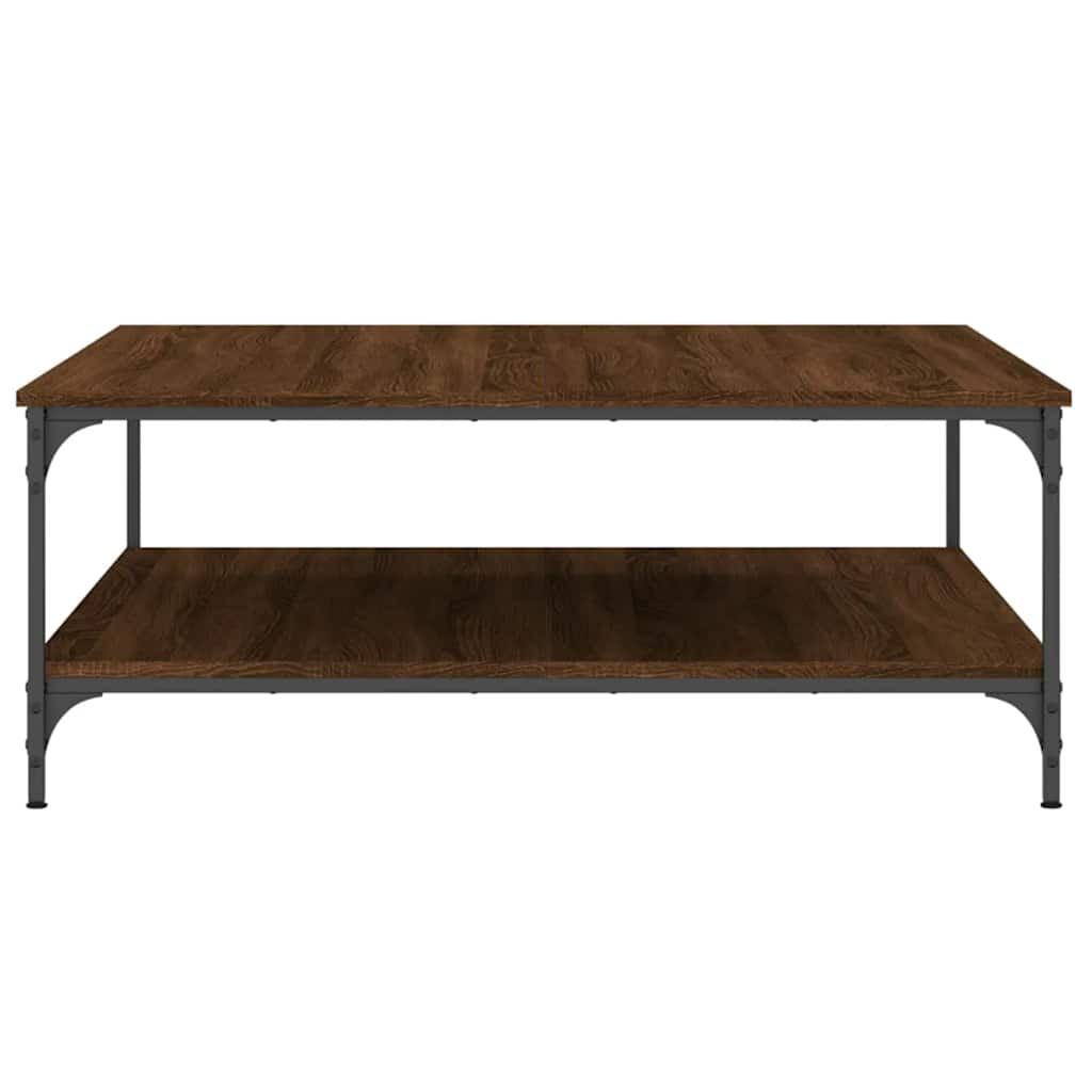 Salontafel 100x100x40 cm bewerkt hout bruin eikenkleur