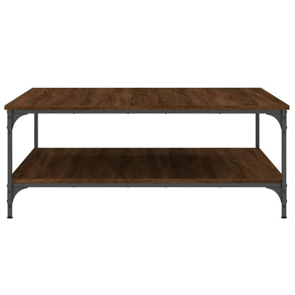 Salontafel 100x100x40 cm bewerkt hout bruin eikenkleur