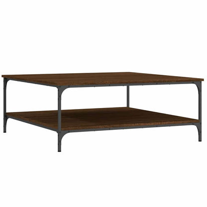 Salontafel 100x100x40 cm bewerkt hout bruin eikenkleur