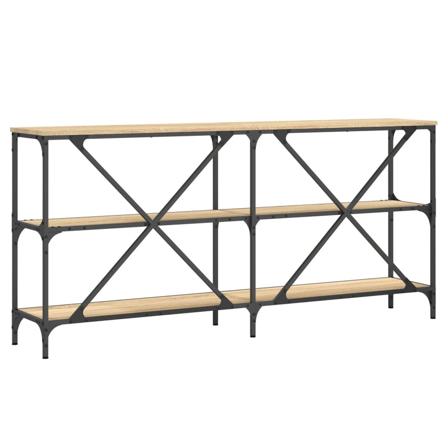 Wandtafel 160X30X75 Cm Bewerkt Hout En Ijzer Sonoma Eikenkleur