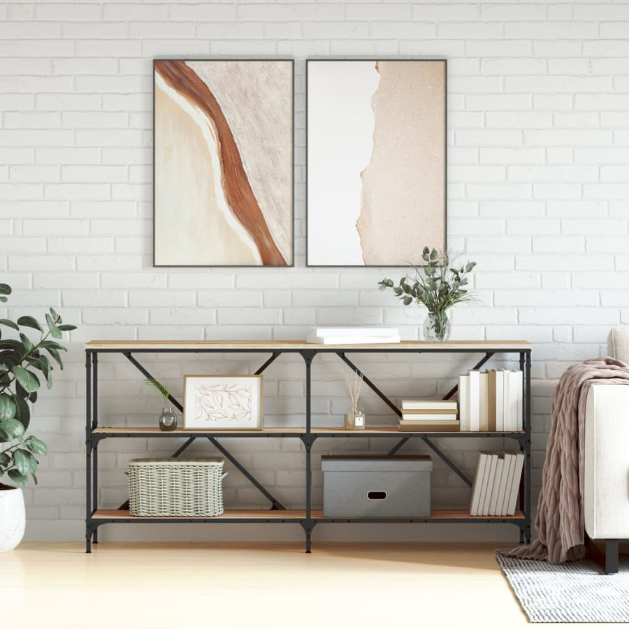Wandtafel 160X30X75 Cm Bewerkt Hout En Ijzer Sonoma Eikenkleur