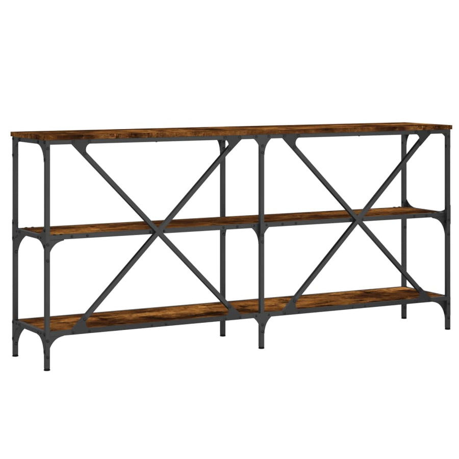 Wandtafel 160X30X75 Cm Bewerkt Hout En Ijzer Gerookt Eikenkleur