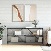 Wandtafel 160x30x75 cm bewerkt hout ijzer grijs