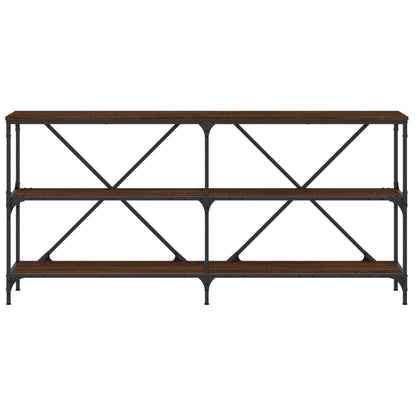 Wandtafel 160X30X75 Cm Bewerkt Hout En Ijzer Bruin Eikenkleur