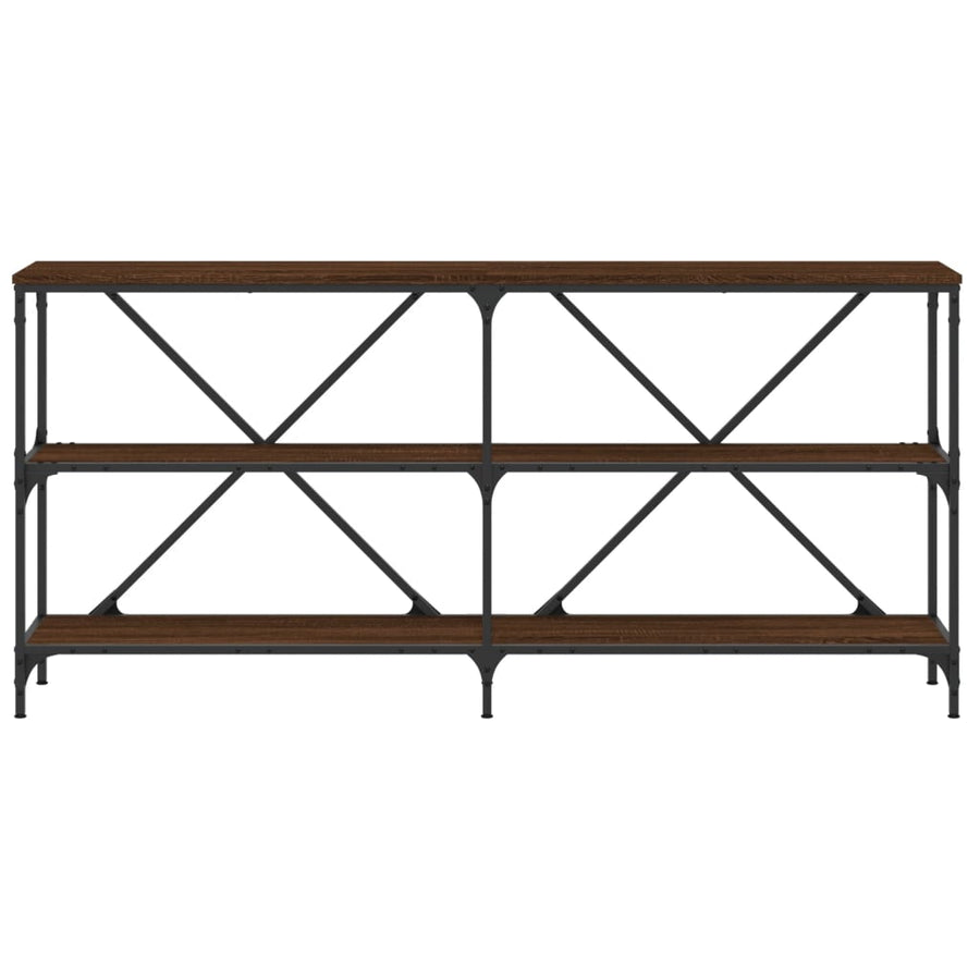 Wandtafel 160X30X75 Cm Bewerkt Hout En Ijzer Bruin Eikenkleur