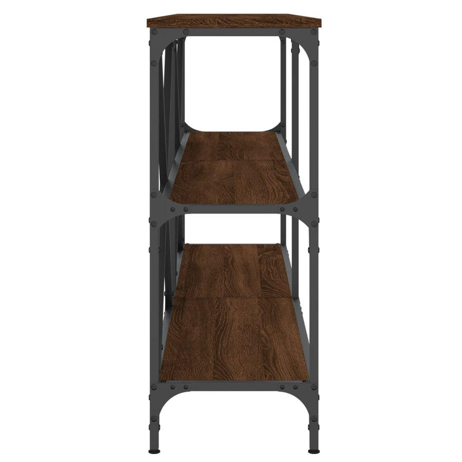 Wandtafel 160X30X75 Cm Bewerkt Hout En Ijzer Bruin Eikenkleur
