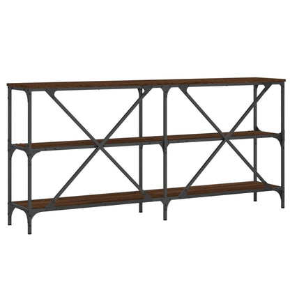 Wandtafel 160X30X75 Cm Bewerkt Hout En Ijzer Bruin Eikenkleur