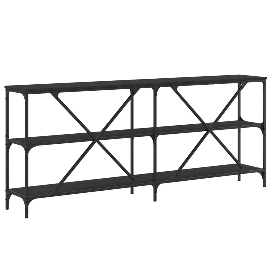 Wandtafel 180X30X75 Cm Bewerkt Hout En Ijzer Zwart
