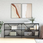 Wandtafel 180x30x75 cm bewerkt hout ijzer zwart