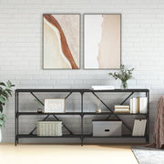 Wandtafel 180x30x75 cm bewerkt hout ijzer zwart