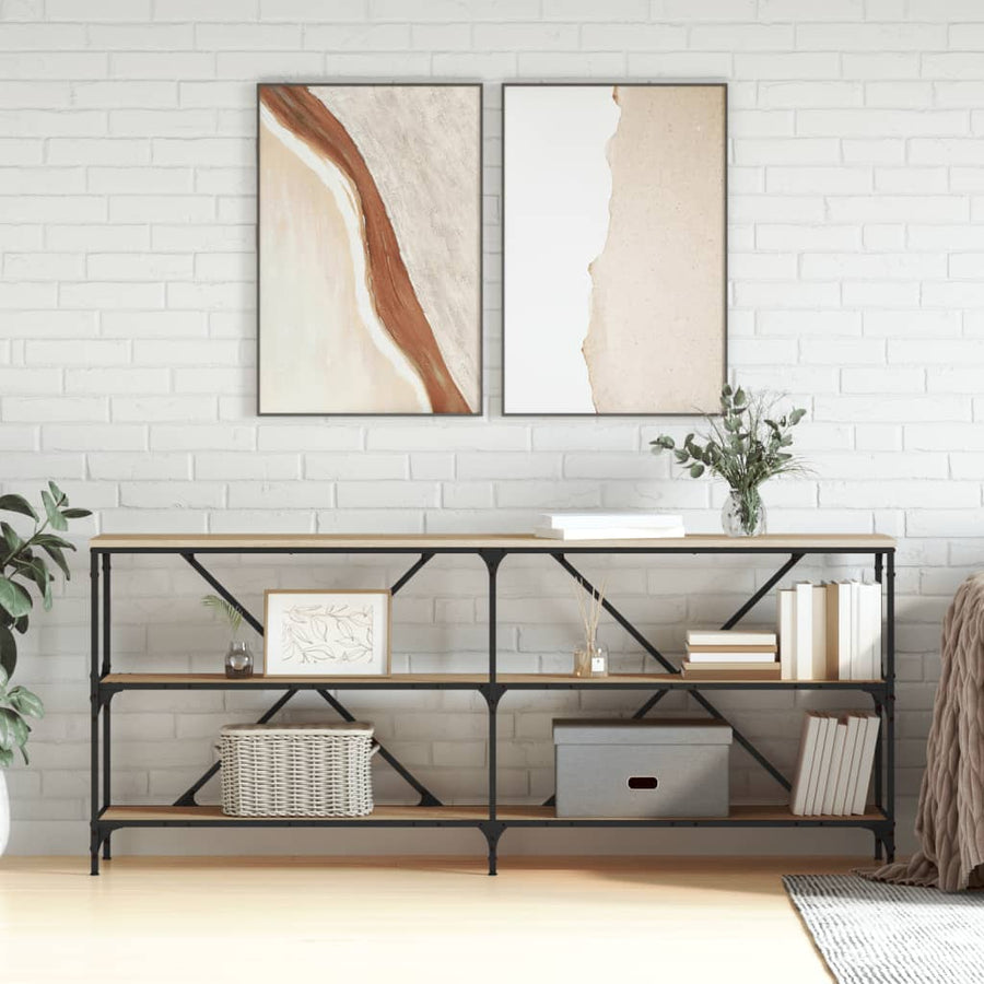 Wandtafel 180X30X75 Cm Bewerkt Hout En Ijzer Sonoma Eikenkleur