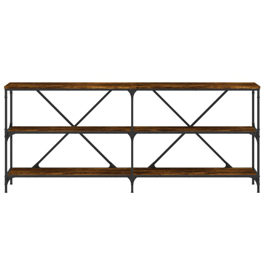Wandtafel 180X30X75 Cm Bewerkt Hout En Ijzer Gerookt Eikenkleur