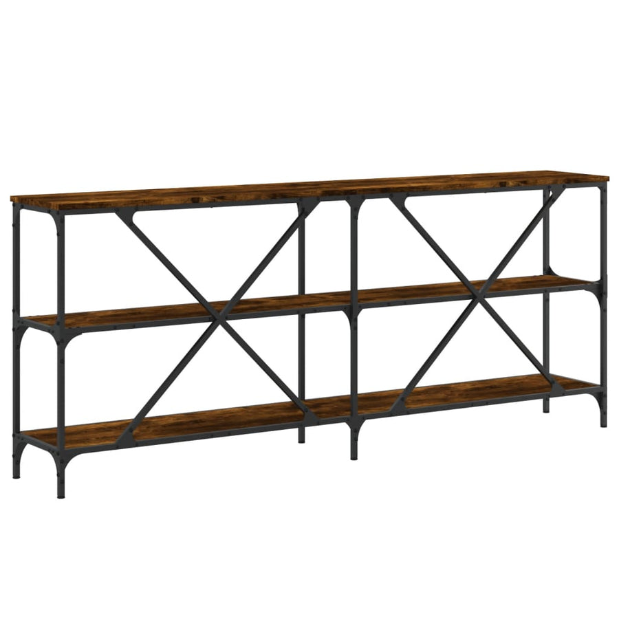 Wandtafel 180X30X75 Cm Bewerkt Hout En Ijzer Gerookt Eikenkleur