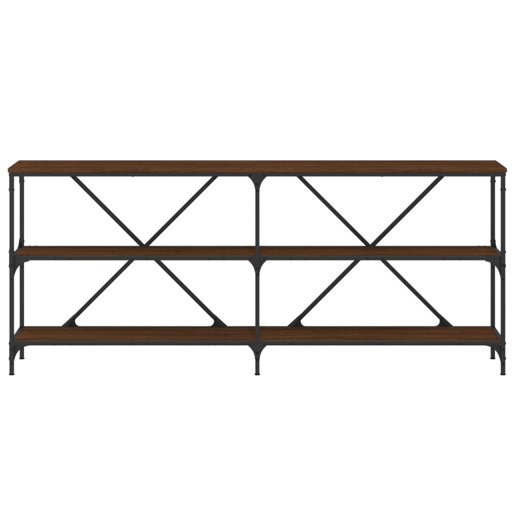 Wandtafel 180X30X75 Cm Bewerkt Hout En Ijzer Bruin Eikenkleur