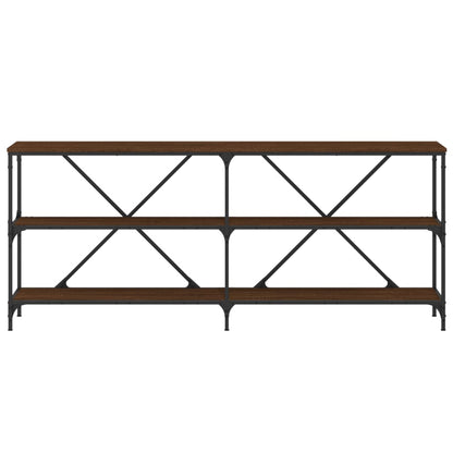 Wandtafel 180X30X75 Cm Bewerkt Hout En Ijzer Bruin Eikenkleur