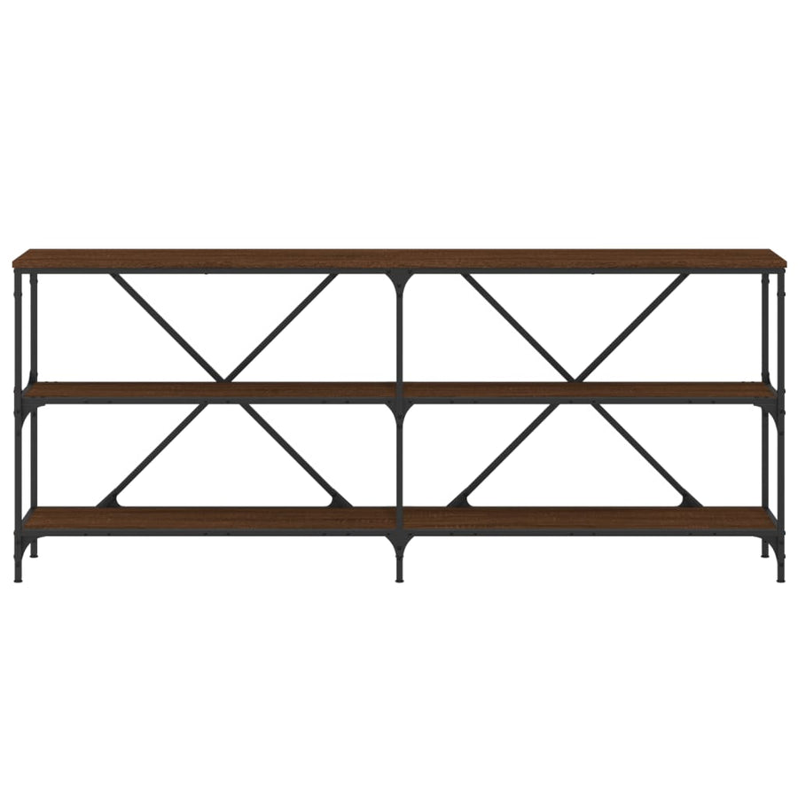 Wandtafel 180X30X75 Cm Bewerkt Hout En Ijzer Bruin Eikenkleur