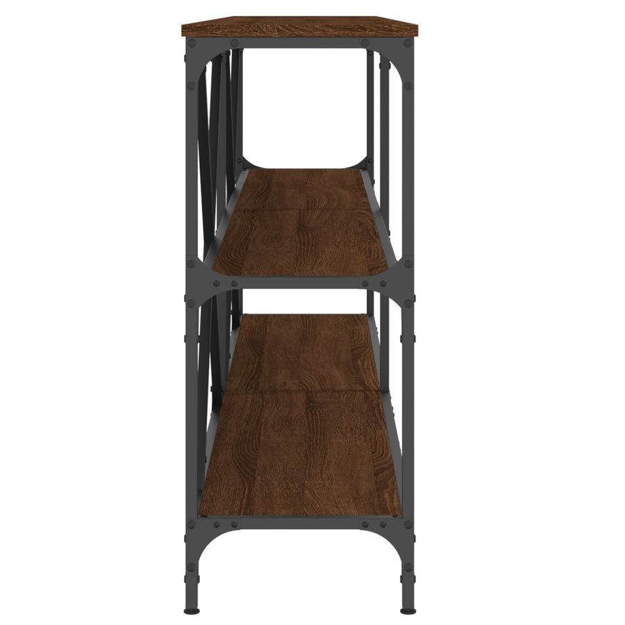 Wandtafel 180X30X75 Cm Bewerkt Hout En Ijzer Bruin Eikenkleur