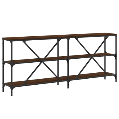 Wandtafel 180X30X75 Cm Bewerkt Hout En Ijzer Bruin Eikenkleur