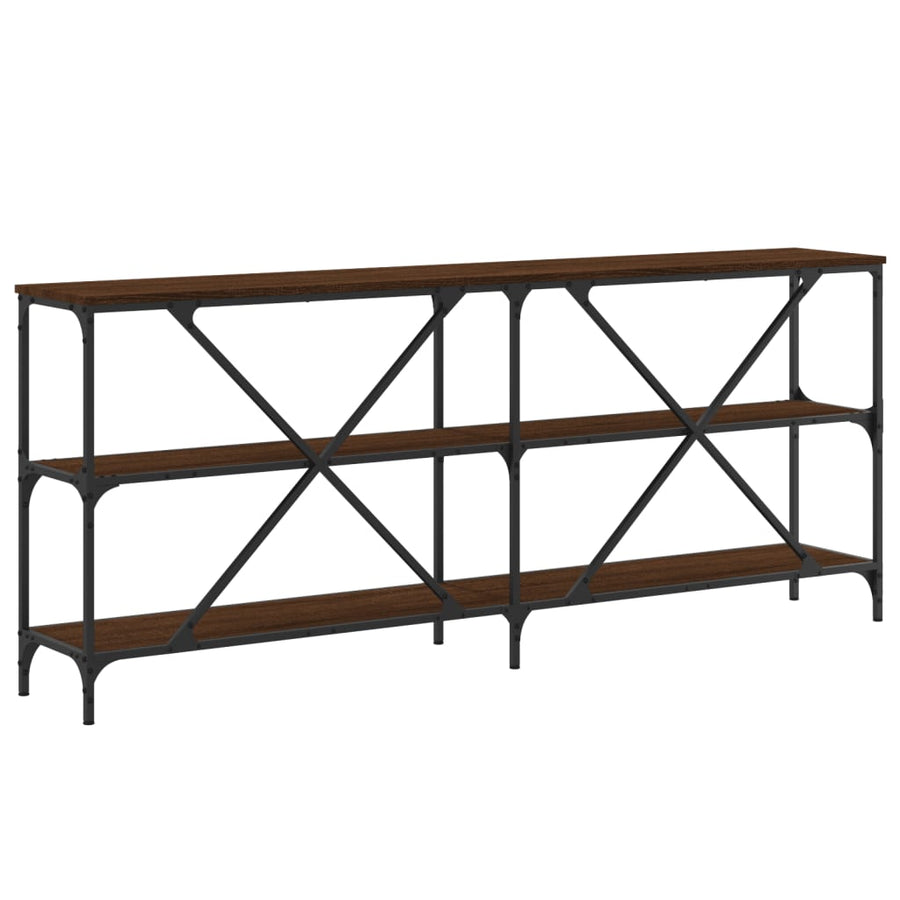 Wandtafel 180X30X75 Cm Bewerkt Hout En Ijzer Bruin Eikenkleur