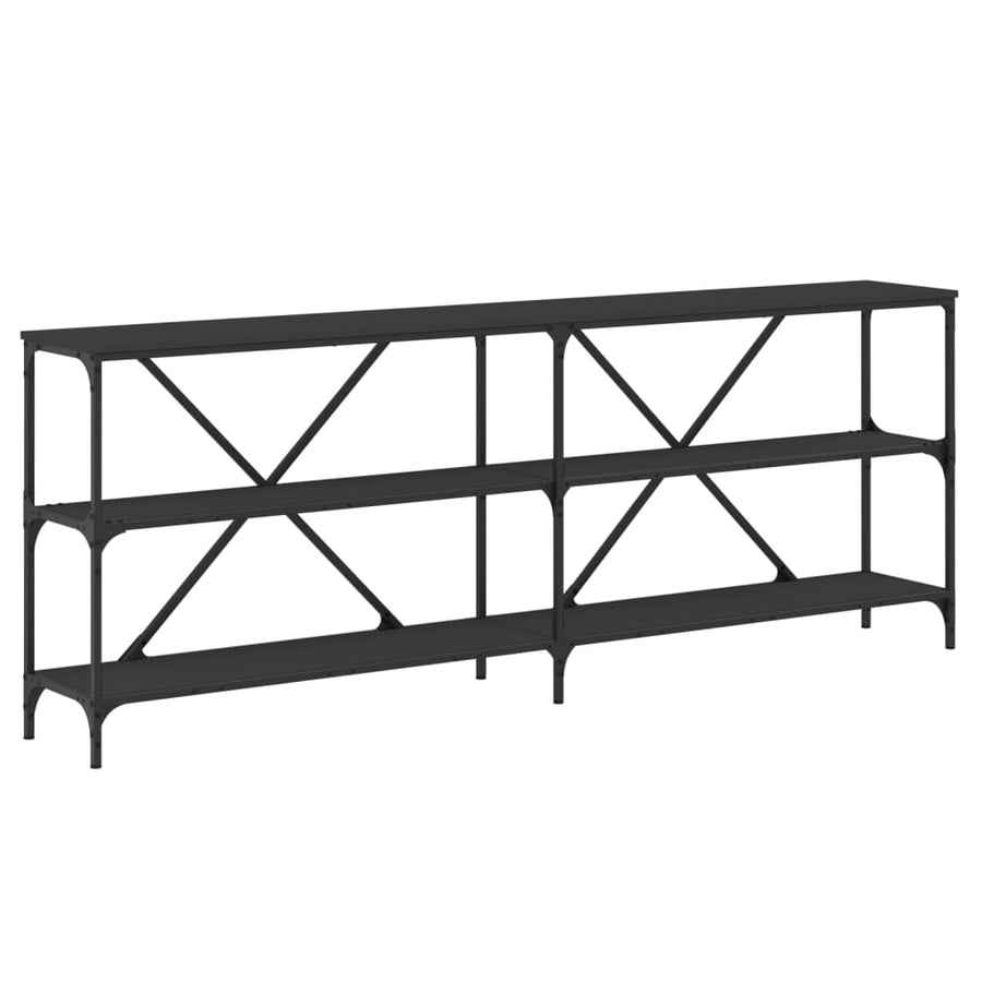 Wandtafel 200X30X75 Cm Bewerkt Hout En Ijzer Zwart