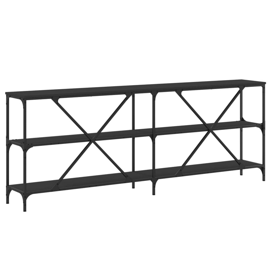 Wandtafel 200X30X75 Cm Bewerkt Hout En Ijzer Zwart