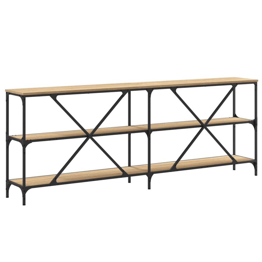 Wandtafel 200X30X75 Cm Bewerkt Hout En Ijzer Sonoma Eikenkleur