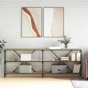 Wandtafel 200x30x75 cm bewerkt hout ijzer sonoma eiken