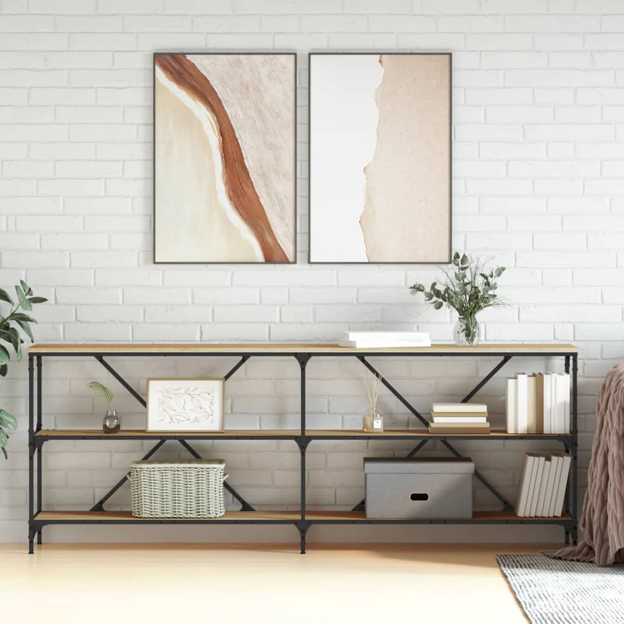 Wandtafel 200X30X75 Cm Bewerkt Hout En Ijzer Sonoma Eikenkleur
