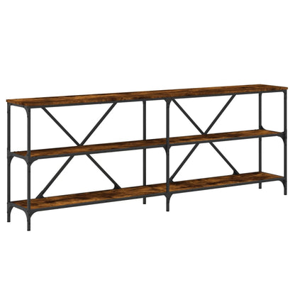 Wandtafel 200X30X75 Cm Bewerkt Hout En Ijzer Gerookt Eikenkleur