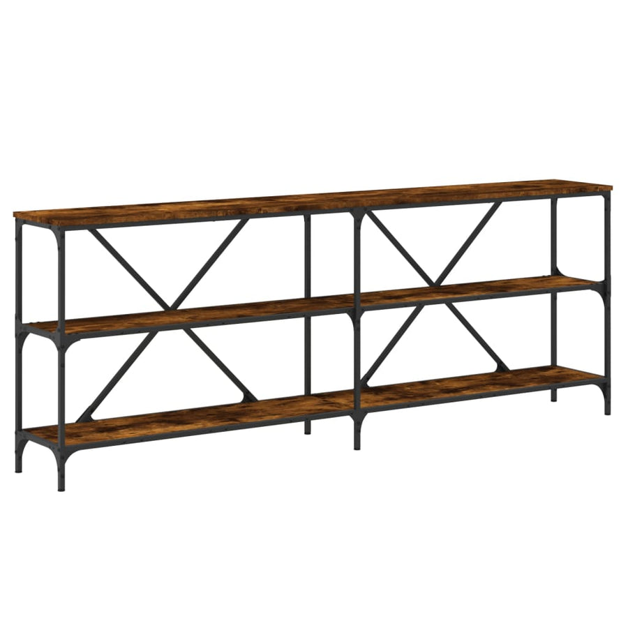Wandtafel 200X30X75 Cm Bewerkt Hout En Ijzer Gerookt Eikenkleur