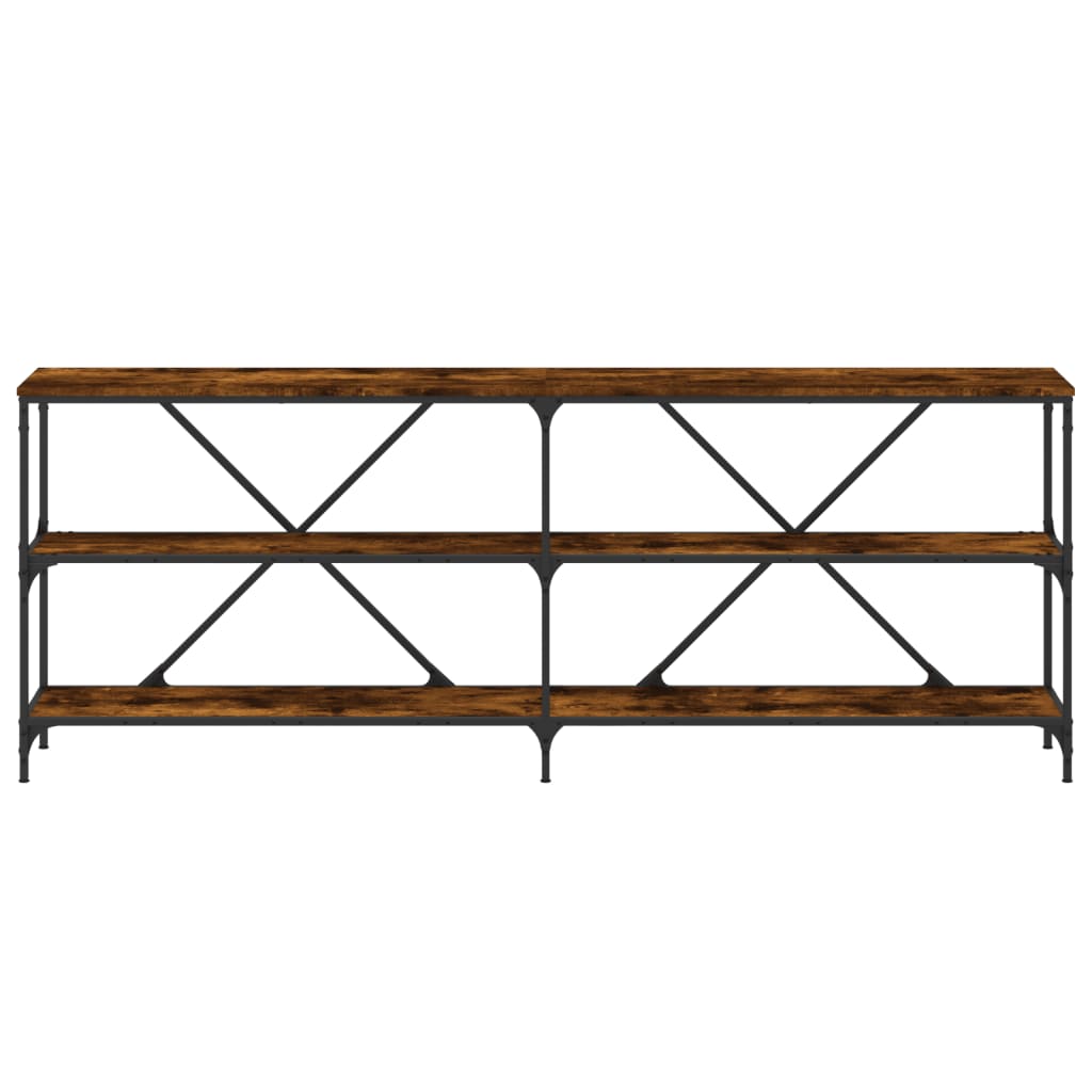 Wandtafel 200X30X75 Cm Bewerkt Hout En Ijzer Gerookt Eikenkleur